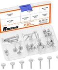35Pcs M3 Nickel Plated Knurled Thumb Screws Set In 7 Sizes M3x6mm M3x8mm M3x10mm M3x12mm M3x16mm M3x20mm M3x30mm shown in box