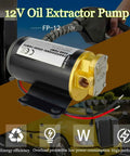 12V Oil Extractor Pump For Engine And Marine Use, 3.2 GPM Gear Oil Pump, displayed with bronze body and copper fittings