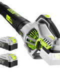 Cordless Leaf Blower 650 CFM with Dual 4.0Ah Batteries and Charger, Lightweight Yard and Patio Cleaner, 2 Speed Modes.