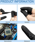 Ace Every Shift With This 400 Pack Black Latex Finger Cots Kit Featuring Roll On Fingertip Guards that show elasticity and waterproof features.