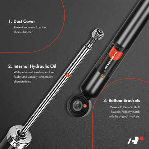 Beefed Up Rear Suspension Shock Absorber Set For Volkswagen Jetta 2005 2018 Passat 2006 2022 Golf with dust cover and brackets