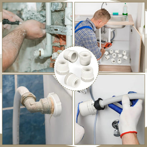 5 Pack PVC Pipe Fittings 2 Inch Male To One And One Half Inch Female Thread Reducer Adapters for plumbing projects