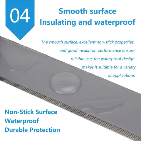 DATMXXD High Temp PTFE Tape Rolls Super Strong Adhesive Sublimation Heat Press Masking For Silicone And Wood No Residue Easy Peel showing smooth surface with water droplets for waterproof insulation.