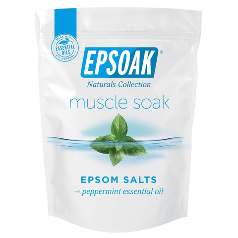 Muscle Recovery Epsom Salt Soak With Eucalyptus And Peppermint Essential Oils, product packaging front view