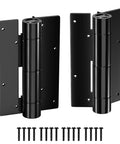 Heavy Duty Aluminum Self Closing Gate Hinges Featuring Slick Adjustable Spring Tension For Rock Solid Auto Fence Gate Closure complete with screws.
