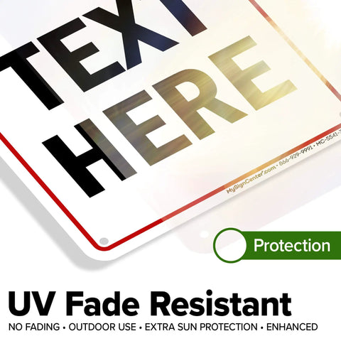 Custom Biz Sign 7x10 Inches Aluminum Sign For Indoor Outdoor Rust Free Fade Resistant 0.040 Aluminum Thickness With Pre Drilled Holes 3M EGP Reflective For Maximum Visibility Made In USA UV fade resistant sign with protection graphic