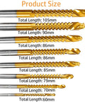 Image showing sizes of the 8 Piece Titanium Coated HSS Twist Drill Bit Set Featuring Serrated Side Cutting Edge Gonna Cut Clean Through Wood Plastic And Thin Metal Straight Up Built For Zero Hassle Use.