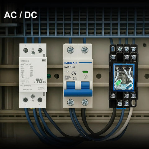 Heavy Duty 63A Modular Contactor With 2NO Poles Operating On 24V AC DC Coil Voltage Plug And Play Din Rail Mount.