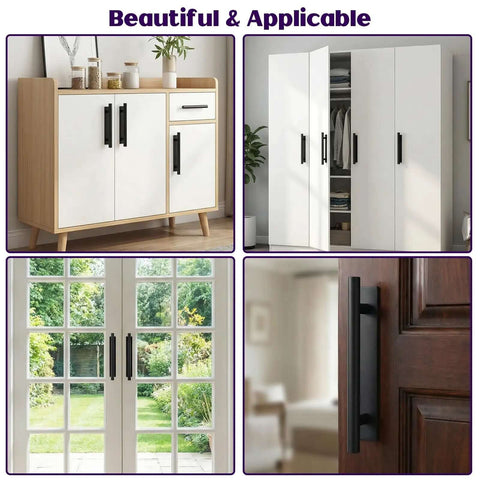 Six Pack Black ABS Plastic Peel And Stick Cabinet Handles for kitchen cabinets and furniture