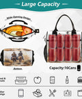 Desert Cowboy Insulated Nylon Lunch Bag For Women With Adjustable Shoulder Strap showing large capacity with food and beverage