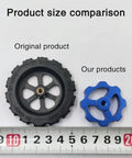 Ender 3 Pro Hot Bed Leveling Kit with 4 blue aluminum hand twist nuts size comparison with original product