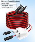 Solar Extension Cable Weatherproof Entry Gland Junction Box With Female And Male Connector Adapter 10 Ft 10 AWG