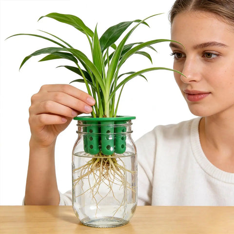 Woman using Hydroponic Seedling Starter Tray With Breathable Hole Design For No Fuss Soilless Planting Holder For Beginners Indoor Or Outdoor Gardening Space Saving Starter Tray With Transparent Root Viewer For Veggies And Flowers.