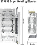 279838 Dryer Heating Element Compatible With Whirlpool Kenmore Maytag Amana Crosley Electric Dryers with dimensions