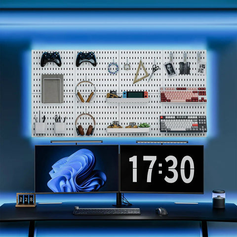 Top Notch Wall Mounted Pegboard Kit With Four Chunky Panels And Twenty Slick Hanging Hooks For Garage Workshop Storage And Tool Organization That Takes Zero Sweat And Levels Up Your Space