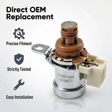 Transmission Torque Converter Clutch Solenoid Replacement for Chrysler Pacifica Town and Country Grand Caravan Avenger Journey CV Ram ProMaster 1500 2500 Direct Fit Plug and Play Premium Quality Fits 2007 2021 Models, direct OEM replacement