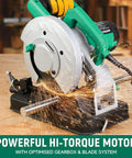 7-Inch Metal Cutting Chop Saw With 1500W Copper Motor, Heavy-Duty Electric Cut Off Machine cutting steel rod with sparks