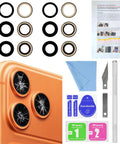 2 Pack Rear Camera Lens Glass Replacement For iPhone 17 Pro Max And 17 Pro With Pre Installed Adhesive, DIY Repair Tool Kit shown