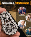 Dope Fidget Chain Toy For Kids And Adults, Metal Transformable Sprockets And Bike Gears in hand, sensory stress relief toy