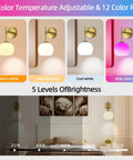 Battery Operated Wall Sconces Set Of Two Rechargeable Gold Milk Glass Wireless Lighting showcasing adjustable color temperatures and brightness levels.