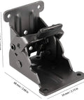 Workhorse Heavy Duty Foldable Support Brackets 8 Pack, Rust Proof Copper Steel Hinges With Hardware, self-locking hinge showing dimensions.