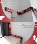 Person using Pro Grade Folding Level With 5 Sections, Multi Angle Magnetic Aluminum Ruler for corners and stairs, 28 inch extended