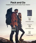 Hikers carrying One Stop 350W Portable Power Station With 40W Foldable Solar Panel And 288Wh LiFePO4 Battery Solar Generator