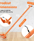 Beefy 48 Inch Decking Pry Bar And Pallet Buster With 110 Degree Head Heavy Duty Carbon Steel Demolition Tool For Deck Boards Pallets And Standing Hardwood Pry Lift And Demolish With Less Back And Knee Strain Orange, 48in dimensions