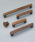 Six Pack Walnut Wood Drawer Pulls Set Rustic Cabinet Handles For Kitchen And Furniture Hardware Natural Wood Dresser Knobs Approximately 6.93 Inch Total Length With About 6.3 Inch Hole Spacing 0.62 Inch Wide And 1.22 Inch High displayed on a light surface