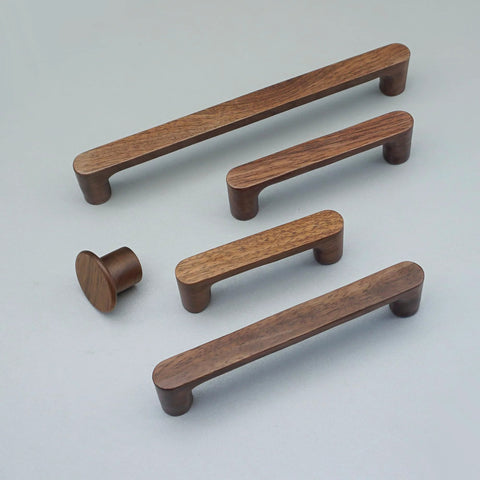 Walnut Wood Rustic Drawer Pulls for Furniture