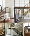 Modern staircases with cable railings, featuring Angled Beveled Washer Set for Cable Railing, Fifty Pack, One Quarter Inch ID.