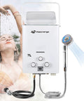 Portable Propane Gas Water Heater 7L Tankless Instant Hot Water Heater On The Go With Digital Display For Shower RV Camping Cabin Boat Barn 1.85 GPM Low Water Startup Fast Heating.