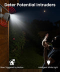 Outdoor Solar And Battery Powered Security Camera System With 2K Video, 2.4G WiFi, AI Human Detection in action at night
