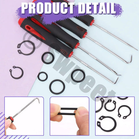 499 Piece Universal O Ring And Retaining Ring Kit For 8mm To 22mm External And Internal Circlips Alloy Steel Snap Rings With Short Pick And Hook Pin Clips Plumbing Repair Essentials For DIY Pros