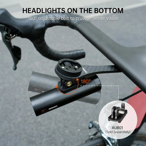 Out Front Handlebars Mount For Garmin GPS Bike Computer And Action Camera On Carbon Fiber Road Bike Rig with adjustable bolt angle