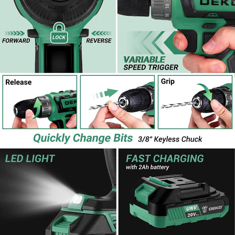 Reliable 20 Volt Cordless Power Drill Set With Fast Charge Battery Toolchest And Premium Bits Crafted For Quick Home Repairs Or Weekend Diy Tasks That Wrap Up Without Breaking A Sweat