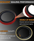 Front Heavy Duty Wheel Bearing And Race And Seal Kit For Ford F150 F250 Expedition Navigator Lincoln Blackwood 1997 Through 2004 RWD Front Left And Right With Four Bearings And Two Seals, showing seals with double lip design