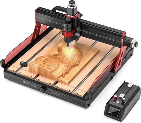 Powerful Desktop CNC Router Engraving Machine 600 X 500 Mm Worktable With 500W Turbo Spindle for detailed wood carving.