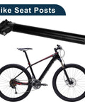 Adjustable Angle Bike Seat Post 30.9x300mm Aluminum Alloy Universal Fit For Road MTB BMX shown with black bicycle