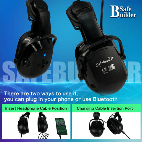 Cap Mounted Ear Muffs For Hard Hats With 29dB SNR Adjustable Helmet Attachments Black Safety Earmuffs Lets You Rock Out To Tunes Hands Free With Smartphone While You Work Great Hearing Protection