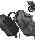 48L Waterproof Motorcycle Saddlebags Set For Adventure And Sport Rides, Twin 24L panniers with shoulder straps, rugged design