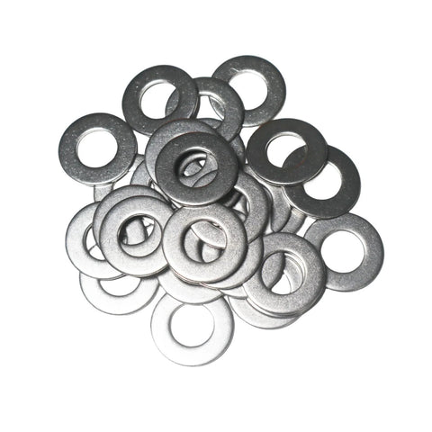 Top view of 3/4-inch stainless steel flat washers (304/18-8), 18 pcs