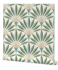 Knockout Modern Geometric Wallpaper With Rock Solid Polyester And Natural Fiber Build Featuring A Slick Linen Finish PVC Free Heavy Duty Material showing leaf pattern.
