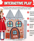 Child with Santas Workshop Play Panel for Children Foam Sofa and Kids Couch An Enchanting Imaginative Play Accessory