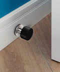 Stainless Steel Door Stops With Cushioned Rubber Adhesive Wall Mounts Includes Stickers No Fuss No Brainer Install Heavy Duty Door Blockers