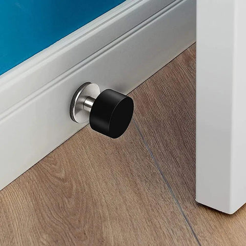 Stainless Steel Door Stops With Cushioned Rubber Adhesive Wall Mounts Includes Stickers No Fuss No Brainer Install Heavy Duty Door Blockers