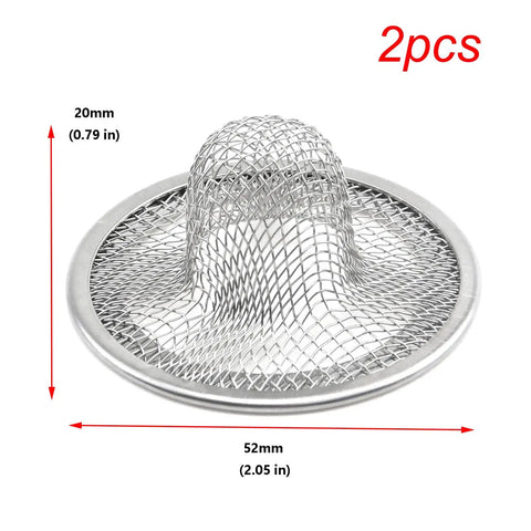 Heavy Duty Stainless Steel Kitchen Sink Strainers, 2 Inch Round Drain Filters For Bathrooms, Rust Proof Mesh Clog Catcher