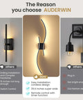 No Brainer Wireless Led Wall Sconces With Rock Solid 10000Mah Battery, 3CCT Lighting Tweak, Slick Black Shell, Quick Snap Install, Long Enduring Rechargeable Home Accent 2 Pack, showcasing cordless installation features.