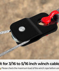 Heavy Duty 8000 Lbs Winch Snatch Block For ATV UTV Universal Fit 3/16 To 5/16 Inch Cable, black coated pulley with rope