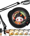 15X Lighted Magnifying Glass With Clamp Desk Lamp LED Magnifier For Reading And Close Work, showing knit doll detail